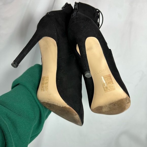 ALDO Tuxedo black lace up ankle bootie size 8 - Picture 7 of 8